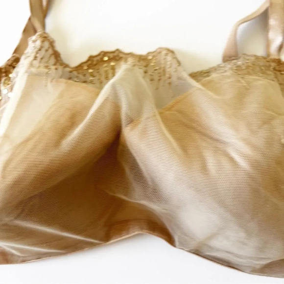 Soma Illusion‎ Bra Mesh Panel Size 38D Sequins Peekaboo Layer Lowcut Cleavage - Picture 3 of 5